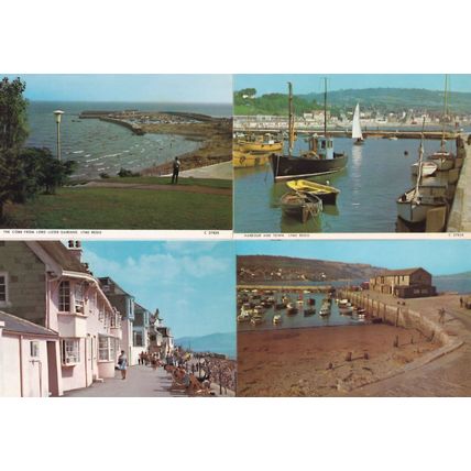 Lyme Regis Harbour Cobb Boats Gardens Dorset 4x 1970s Postcard s
