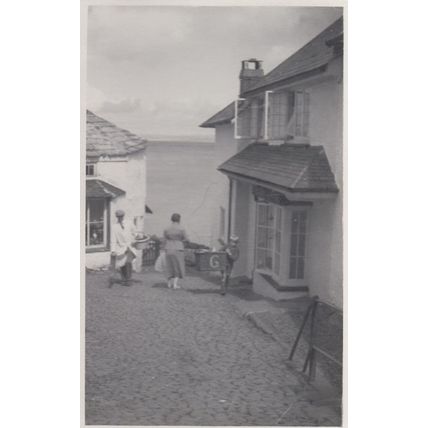 Butcher ? & Coat Boy With Box Of Toys Clovelly Real Photo 1937 Postcard