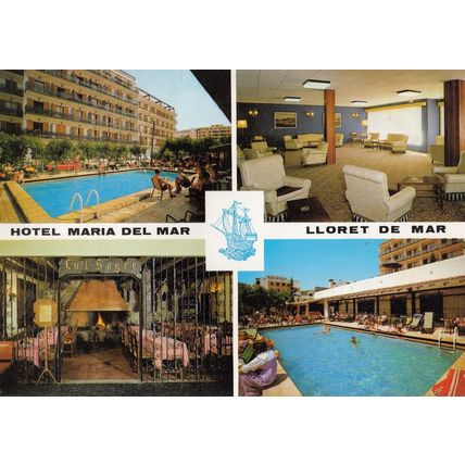 Hotel Maria De Mar Lloret De Mar Swimming Pool Spanish Postcard