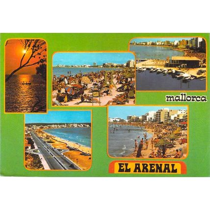 El Arenal Multivew Mallorca Postcard posted 1982 VGC