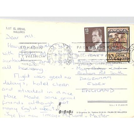 El Arenal Multivew Mallorca Postcard posted 1982 VGC