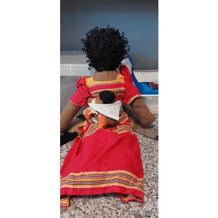 Homemade Ugandan Doll, Mother and baby (approx 40cm/16")