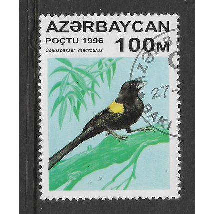 AZERBAIJAN 1996 BIRDS 100M NAPED MOUSE BIRD SG 326 FINE USED #3