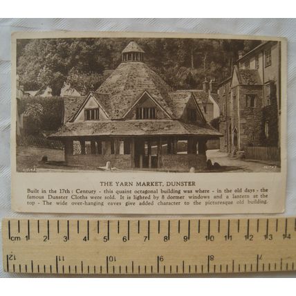 vintage postcard Yarn Market, Dunster