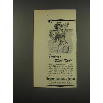 1956 Abercrombie & Fitch Swim Suit Ad - Daisies will tell