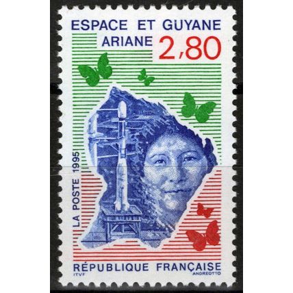 ZAYIX France 2483 MNH Space Ariane Rocket Butterflies 032323SM95