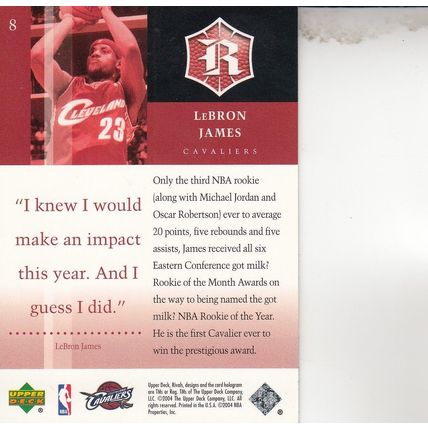 LeBRON JAMES ROOKIE 2004 AUTOGRAPHED CLEVELAND CAVALIERS ALL-STAR WORLD CHAMPION