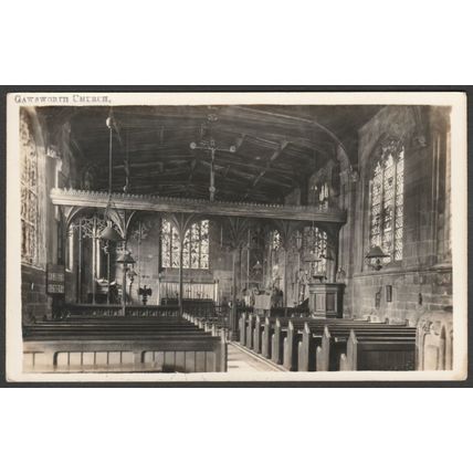 Interior, Gawsworth Church, Cheshire, c.1930 - Bullock Bros RP Postcard