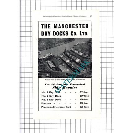 The Manchester Dry Docks Co Ltd Mode Wheel Yard Advert - c.1957 Book Print