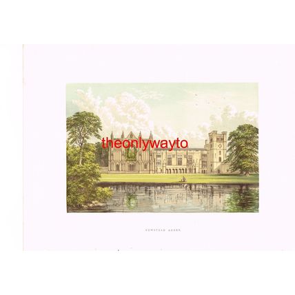 NEWSTEAD ABBEY, Nr MANSFIELD NOTTINGHAMSHIRE (WEBB), Book Illustration, c1880