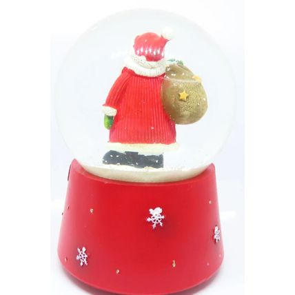 Santa Claus Snow Globe Musical with Artifial Snow 14 CM - Fun Festive Xmas Gift