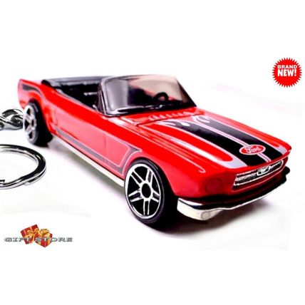 RARE KEYCHAIN RED 1964½/65 FORD MUSTANG CONVERTIBLE CUSTOM Ltd GREAT GIFT