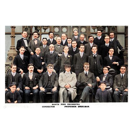 ptc7278 - Lancs - North Pier Orchestra/Conductor Professor Speelman - print 6x4