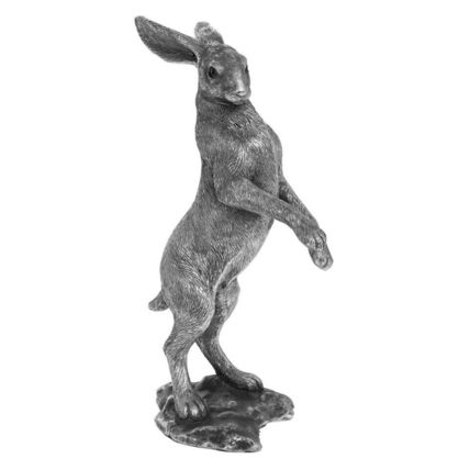 Silver Standing Hare Figurine Ornament Reflections by Leonardo
