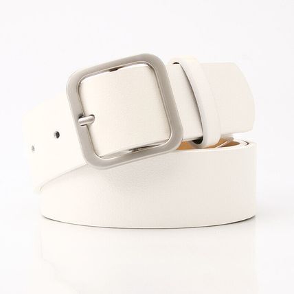 Women's Belt Minimalist Vintage Square Buckle Pu Leather Popular Waist Belt