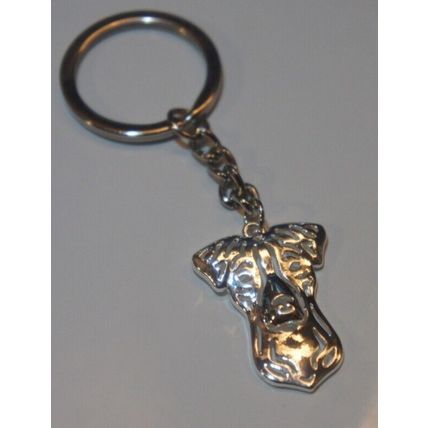 JACK RUSSELL TERRIER DOG KEY RING WITH KEY CHAIN & VELVET GIFT BAG