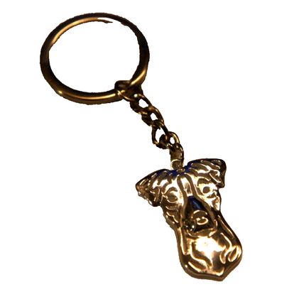 JACK RUSSELL TERRIER DOG KEY RING WITH KEY CHAIN & VELVET GIFT BAG