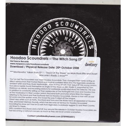 The Hoodoo Scoundrels : The Witch Song EP. (2008)PROMO CD EP.