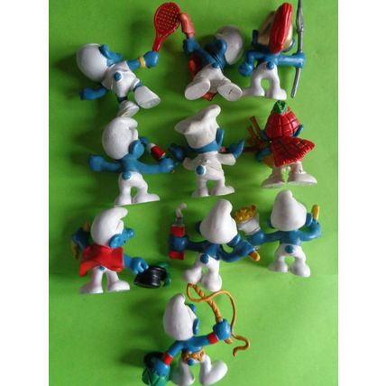 Job lot of 10 smurfs roman guard scottish bagpipe chef tennis lion tamer set4