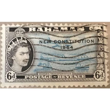 Bahamas QEII 1964 6d Light Blue & Black Used SG 235 Sc 192 stamp transportation