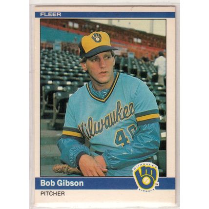1984 Fleer baseball card #201 Bob L. Gibson RC - Brewers