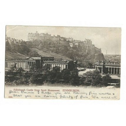 Edinburgh Castle From Scott Monument, Postcard.