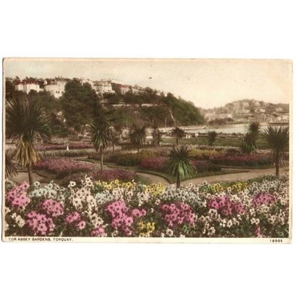 Tor Abbey Gardens Torquay 1932 TORQUAY & SCARBOROUGH Machine Postmarks