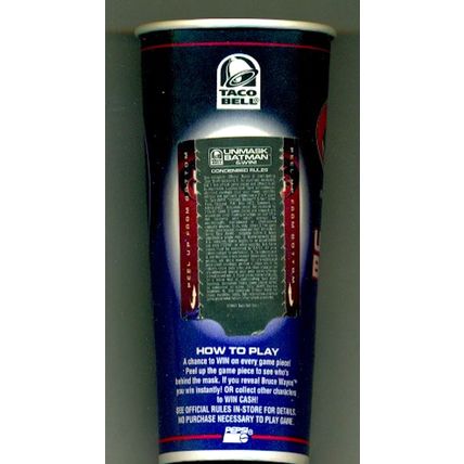 1997 BATMAN & ROBIN original Taco Bell contest promo paper cup
