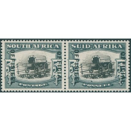 South Africa 1948 5s black & blue-green SGO26 MNH pair