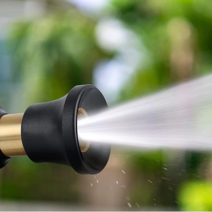 Hose Nozzle, Lichamp 2 Pack Heavy Duty Brass Fireman Style High Power Leak Proof