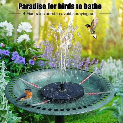 Solar Bird Bath Fountains Upgraded, 4W Solar Powered Water Fountain Pump with 40