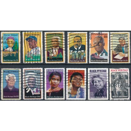 Black Heritage: 12 Values - USA - Used Hinged