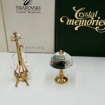 Swarovski Crystal Memories Classics Violin & Lamp Figurines Mini Austria