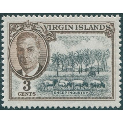 British Virgin Islands 1952 3c. black & brown SG138 unused