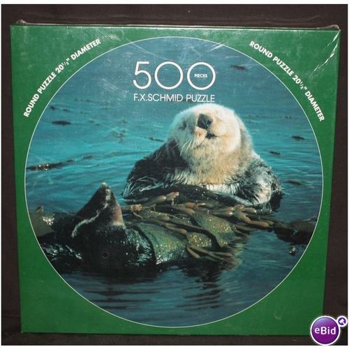 1996 Schmid On Otter-Matic Pilot 500 Piece Round Puzzle Sealed