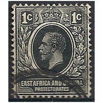East Africa & Uganda Protectorate 1912 SG44 1c Black Fine Used .