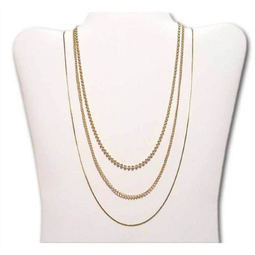 Necklace chains #002 lot of 3 24kgp 16 inch 18 inch 24 inch unisex jewelry