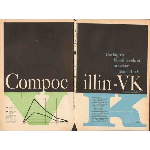 abbott laboratories 1959 compocillin-vk penicillin medical vintage ad