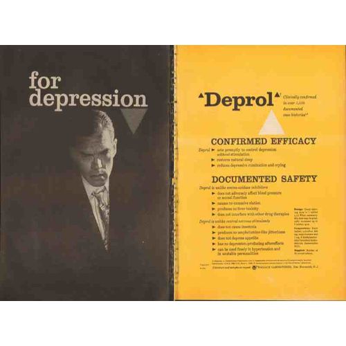 wallace laboratories 1959 deprol for depression medical vintage ad