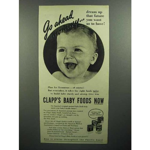 1944 Clapp's Baby Food Ad - Go Ahead Mommy