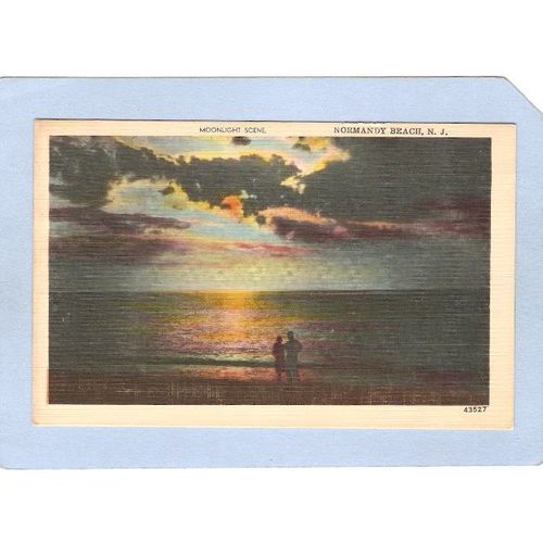 New Jersey Normandy Beach Moonlight Scene~2193