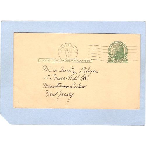 New Jersey Mountain Lake Penny Post Card From Mother To Daughter~2060