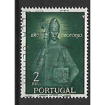 PORTUGAL 1958 ST ELIZABETH 2e GREEN ST TEOTONIO SG 1151 FINE USED#