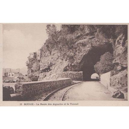 Tunnel Railway Bougie Aiguades Mediterranean Algeria Antique Algerian Postcard