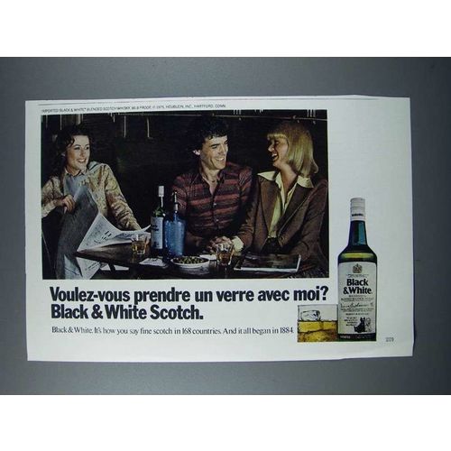 1976 Black & White Scotch Ad - Voulez-Vous?