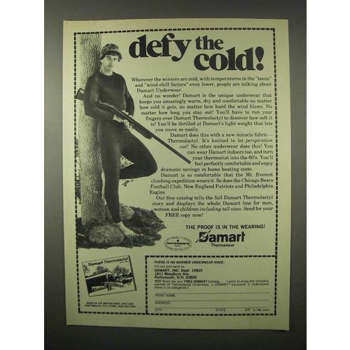 1980 Damart Underwear Ad - Defy the Cold