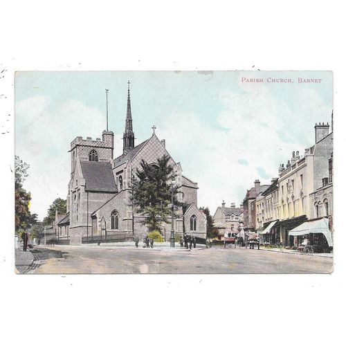 NICE PRINTED POSTCARD OF THE PARISH CHURCH BARNET LONDON (2654)