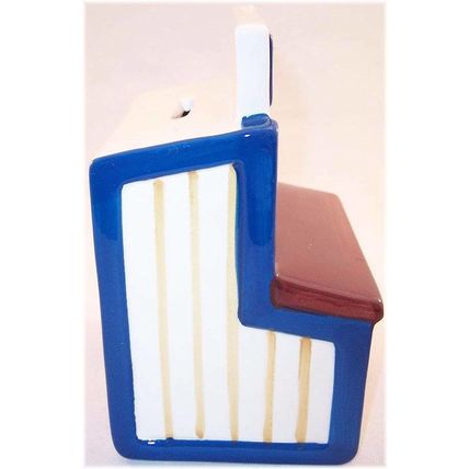 Vintage Ceramic Pottery Still Bank in the Shape of a Bank Building