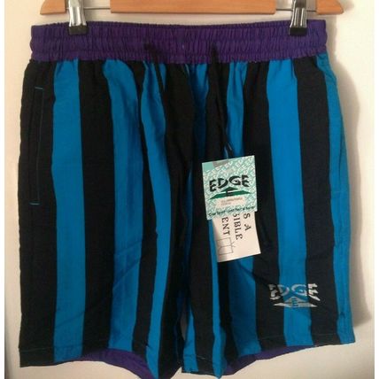 Edge Mens Reversible Shorts Medium Turquoise / Black stripe or Purple 30" - 32"