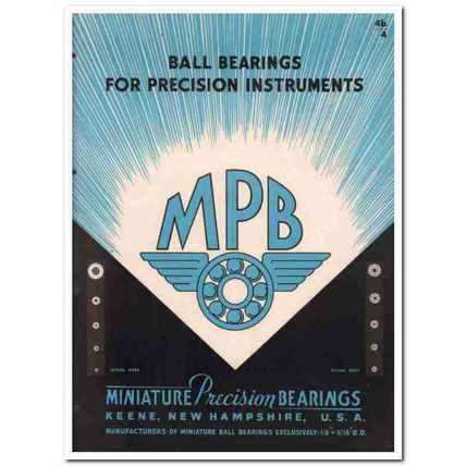 Miniature Precision Bearings Company 1945 vintage industrial catalog